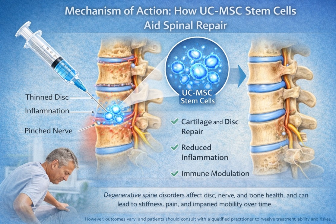 Figure 2: Mechanism of Action: How UC-MSC Stem Cell Aid Spinal Repair.