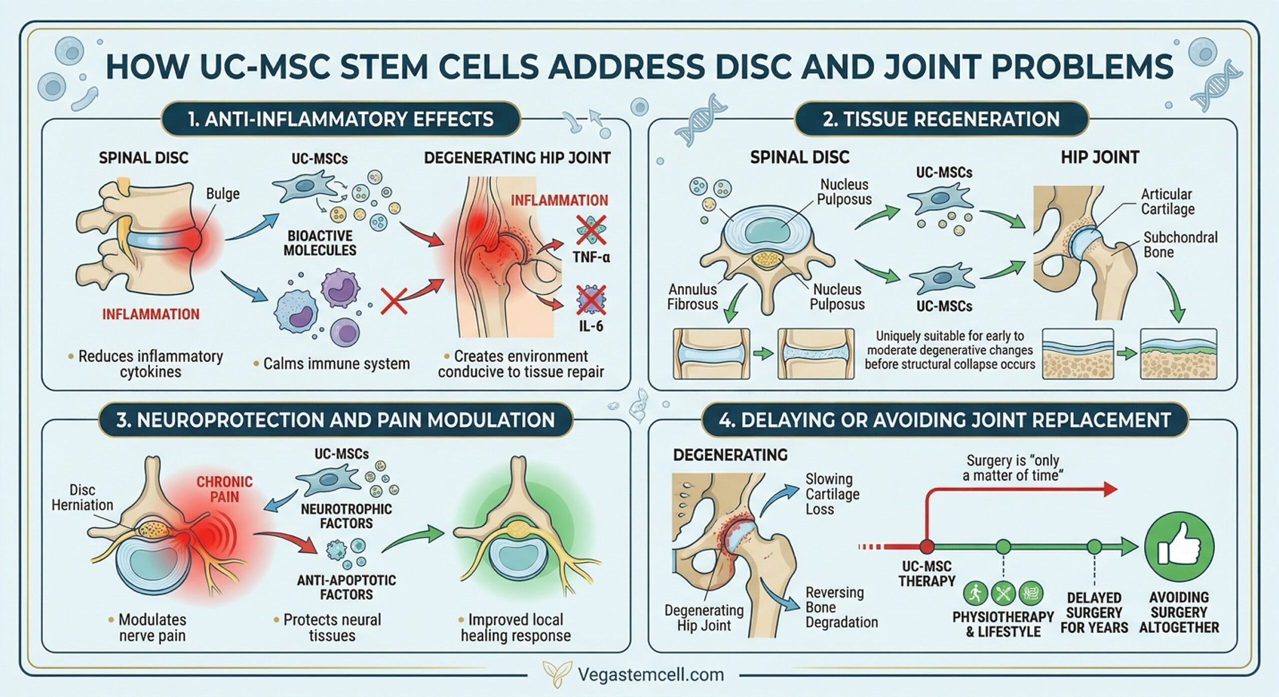 Figure 1: How UC-MSC Stem Cells Address Disc and Joint Problems