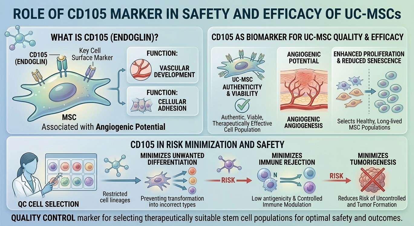 Figure 2: Role of CD105 Marker in Safety and Efficacy of UC-MSCs