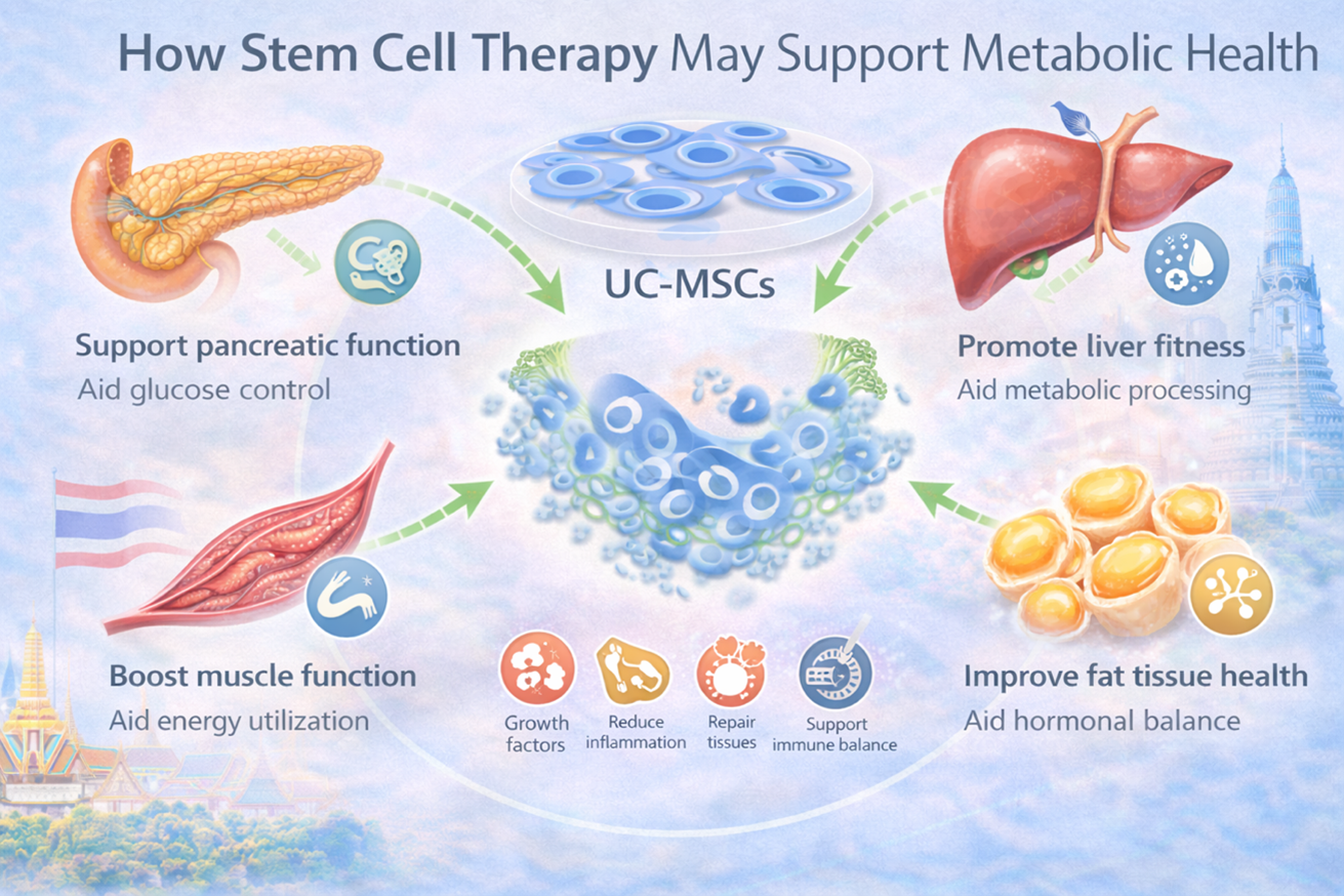 Figure A: How Stem Cell Therapy May Support Metabolic Health