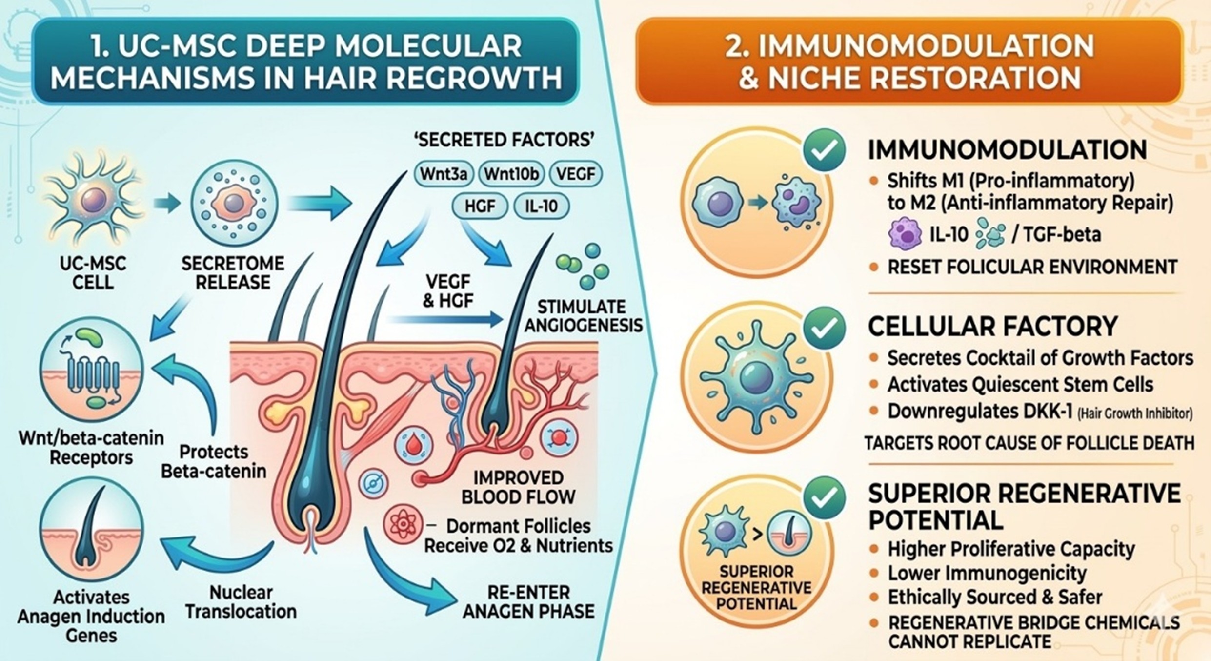 Figure 2: Molecular Mechanisms of UC-MSCs in Hair Regrowth