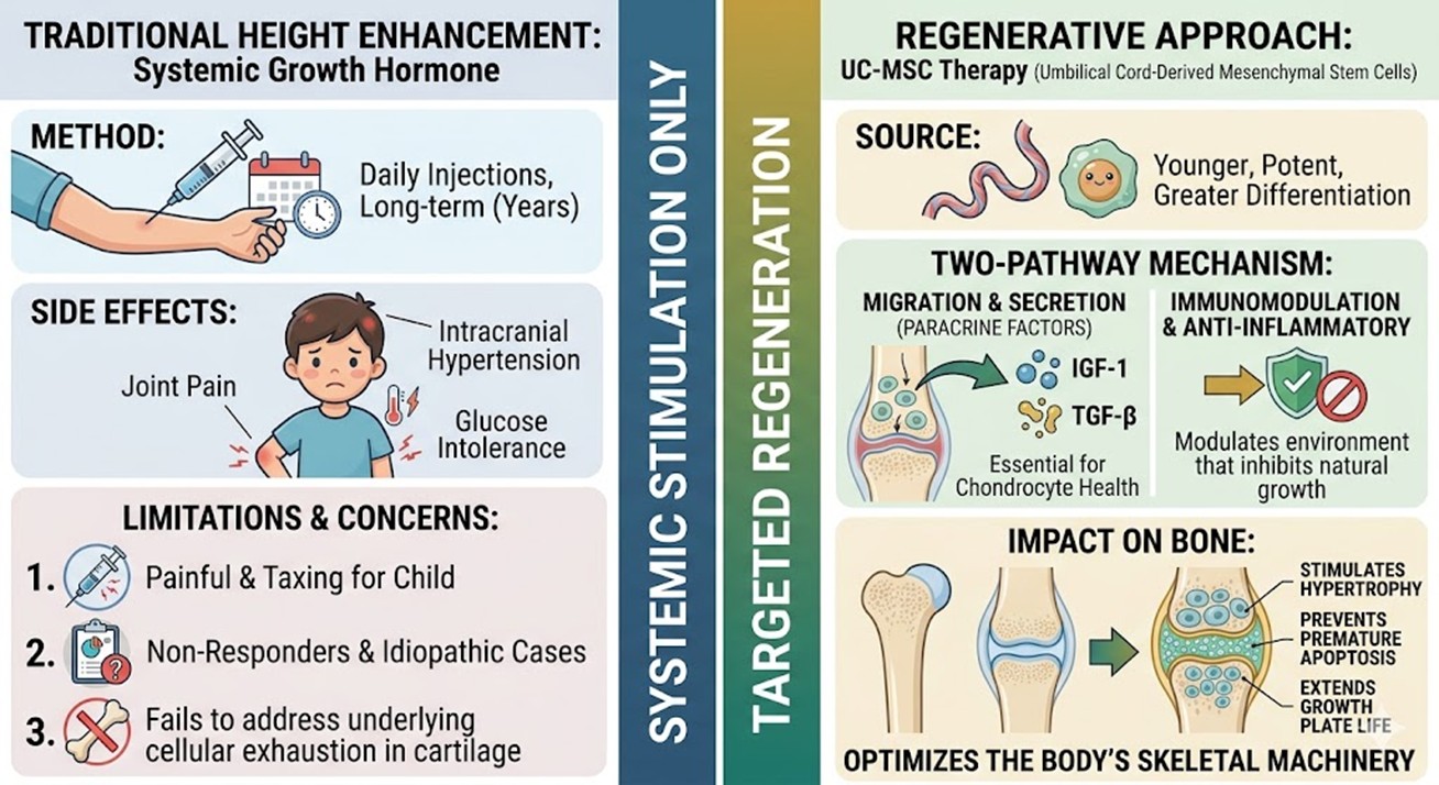 Figure 2: Traditional and Regenerative Treatment in Height Enhancement in Children