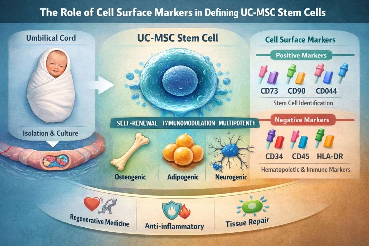 Figure 1: Understanding cell surface markers is key to defining UC-MSC stem cells and supporting quality, consistency, and research accuracy.