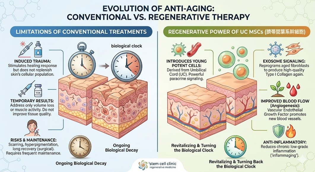 Figure 2: The Comparisons of Conventional and Regenerative Anti-Aging Treatments
