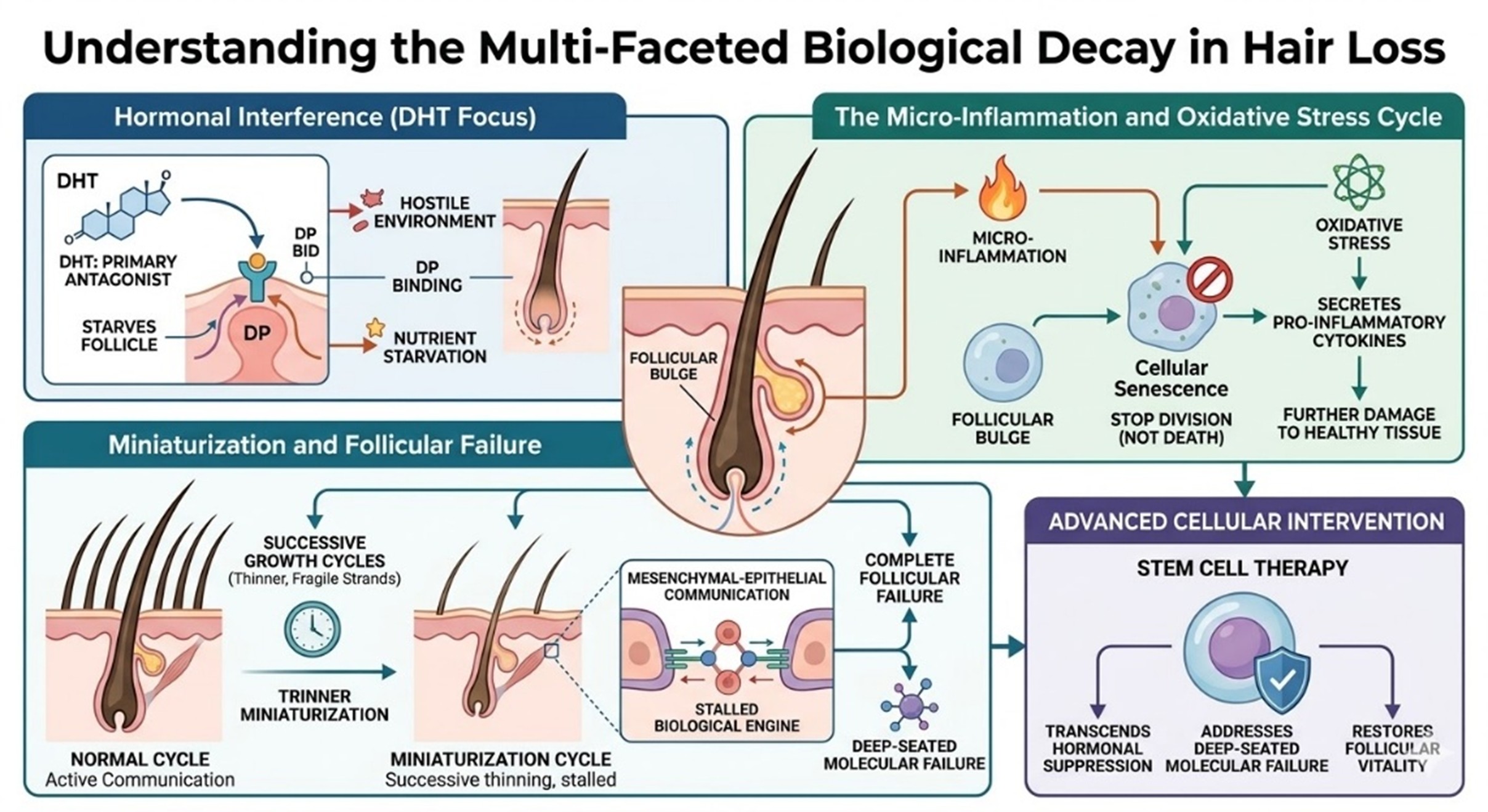 Figure 1: The Multi-Facial Biological Decay in Hair Loss