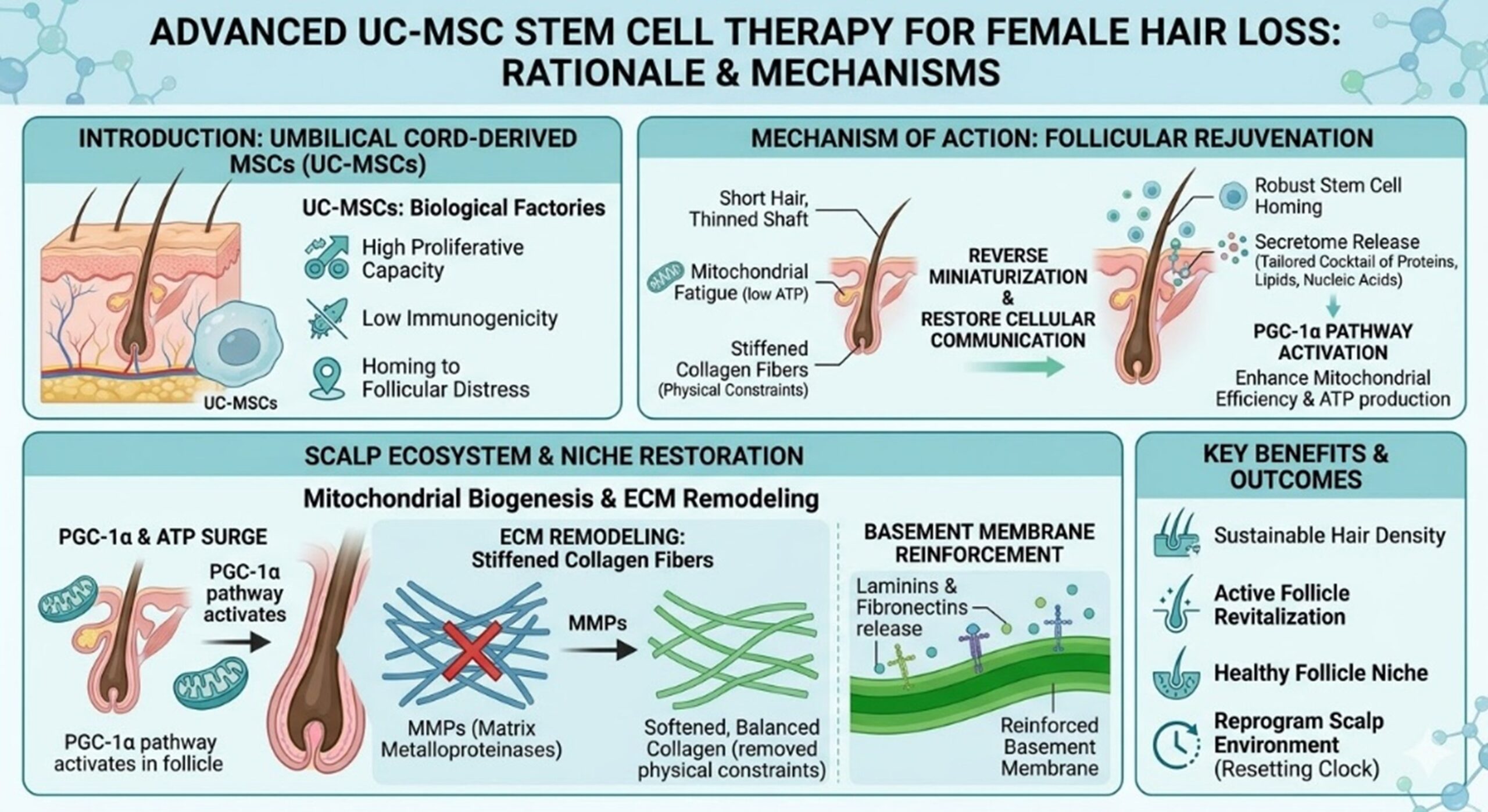 Figure 1: Biological Mechanisms and Traditional female hair loss Therapeutic Approaches
