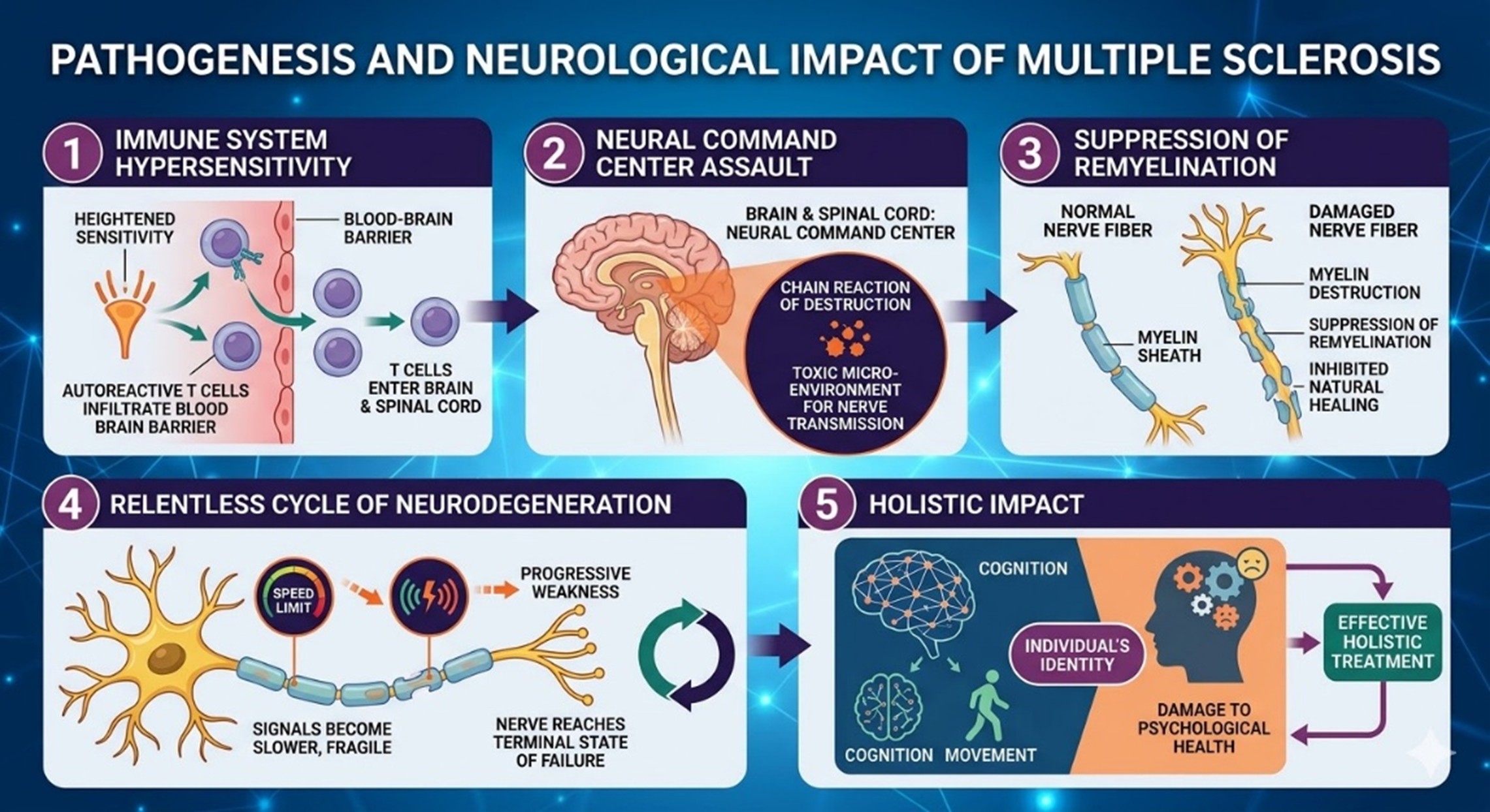 Figure 2: The Limits of Conventional Interventions and Advantages of UC-MSCs Stem Cell Therapy in Multiple Sclerosis