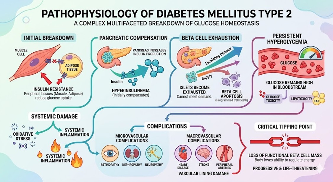Figure 1: Pathophysiology of Diabetes Mellitus Type 2