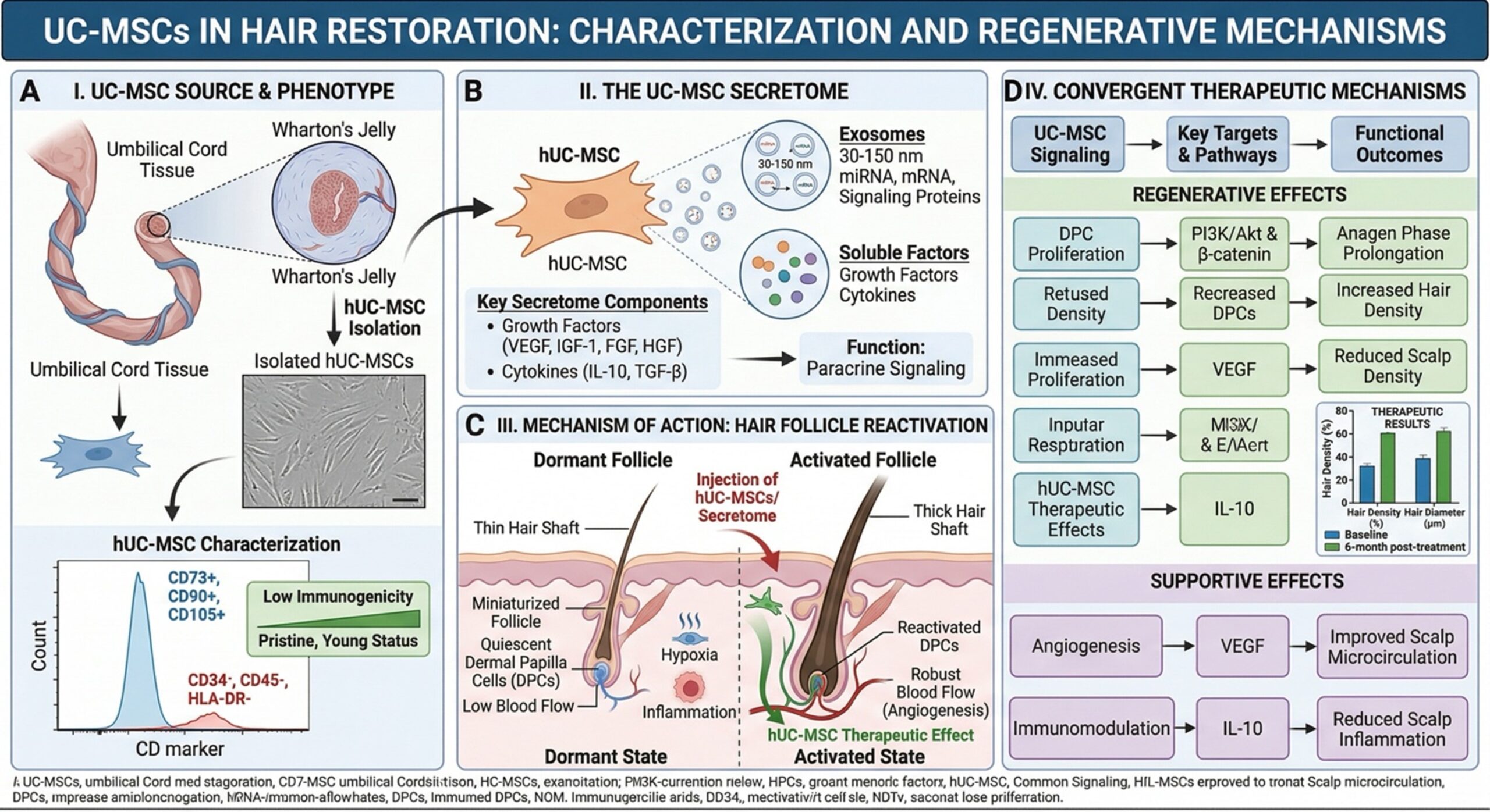 Figure 1: UC-MSCs in Hair Restoration: Characterization and Regenerative Mechanisms