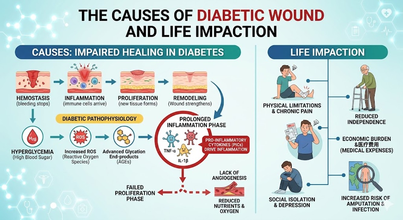 Figure 1: Causes of Diabetic Wound and life Impaction