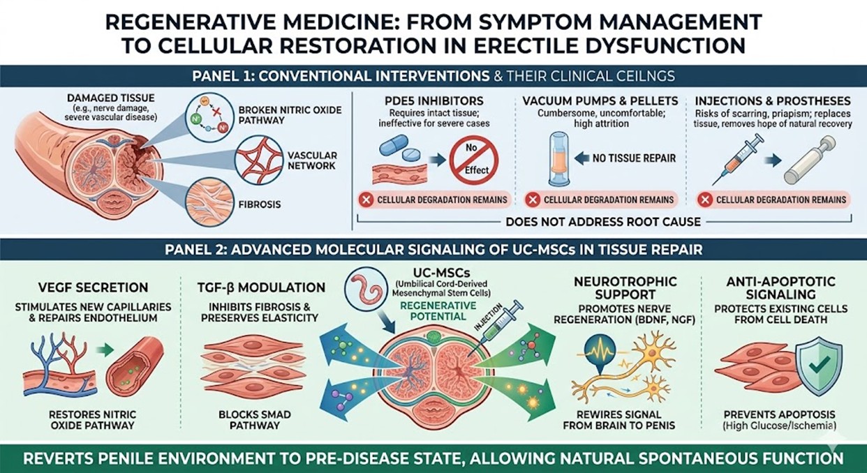 Figure 2: Regenerative Medicine from Symptom Management To Cellular Restoration in Erectile Dysfunction