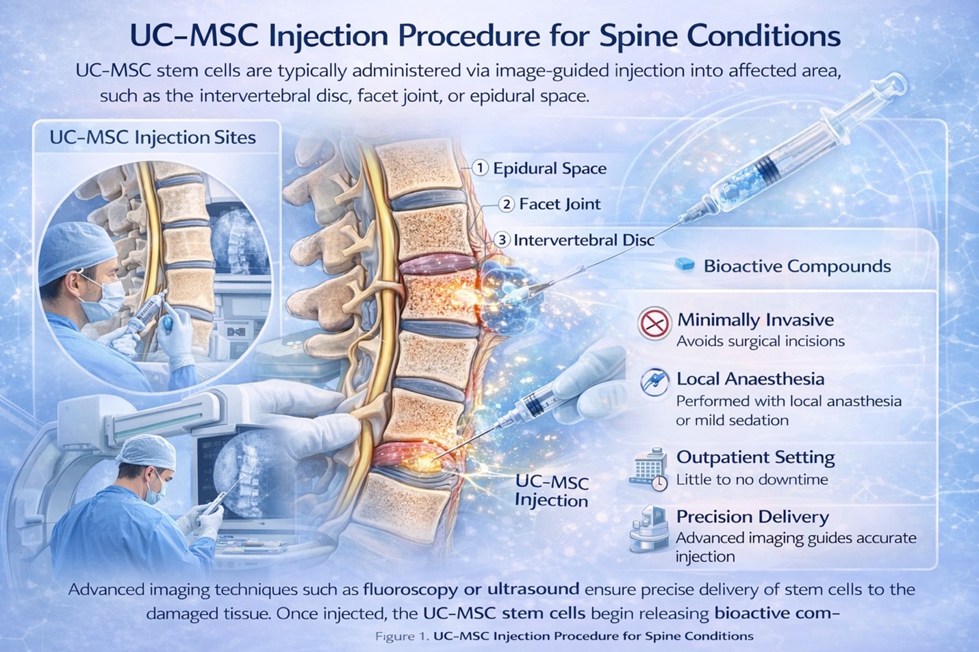 Figure 2: UC-MSC Injection Procedure for Spine Conditions