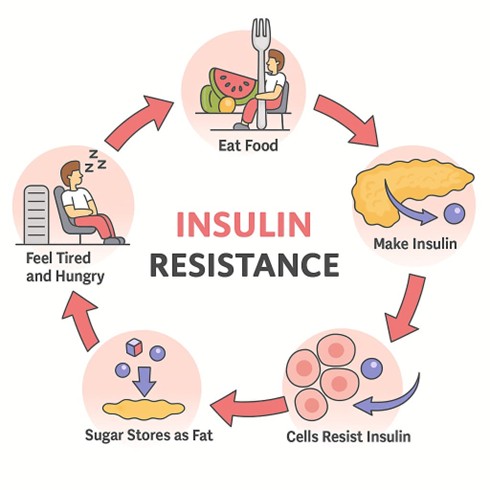 Figure 1: The typical process of insulin resistance in type 2 diabetes