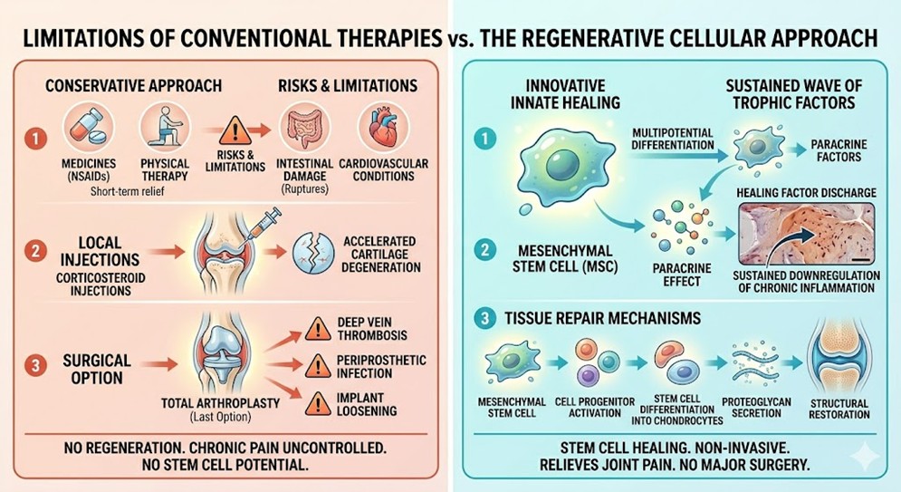 Figure 2: The Regenerative Stem Cell Approach in Chronic arthritic joint pain