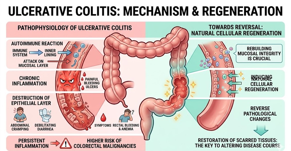 Figure 1: The pathophysiology of Ulcerative Colitis