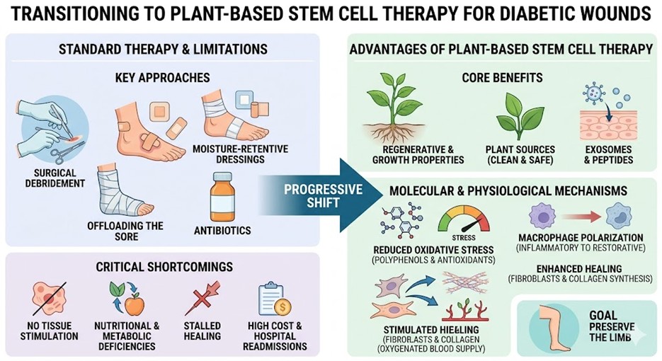 Figure 1: Transitioning to Plant-Based Stem Cell Therapy for Diabetic Wounds