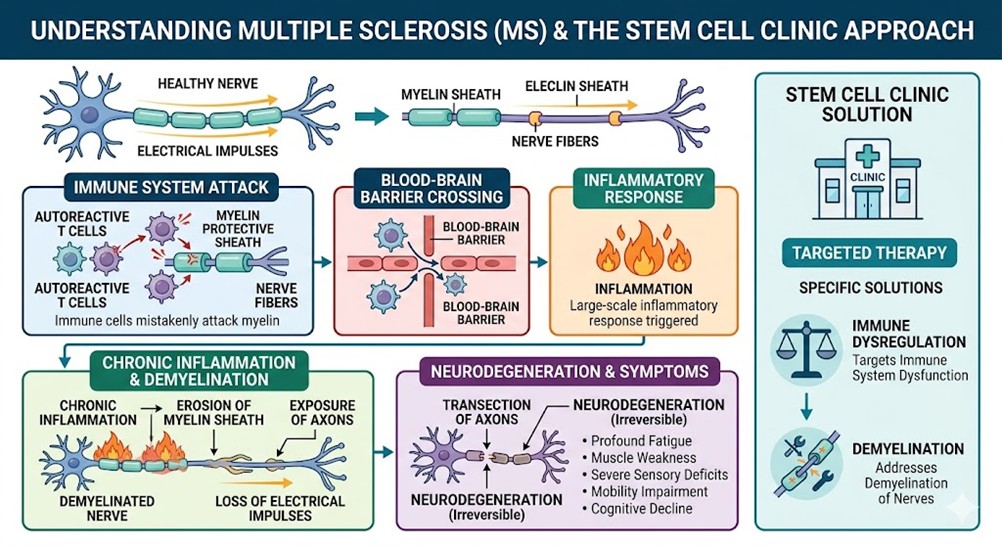 Figure 1: Understanding Multiple Sclerosis (MS) and Stem Cell Clinic Approach