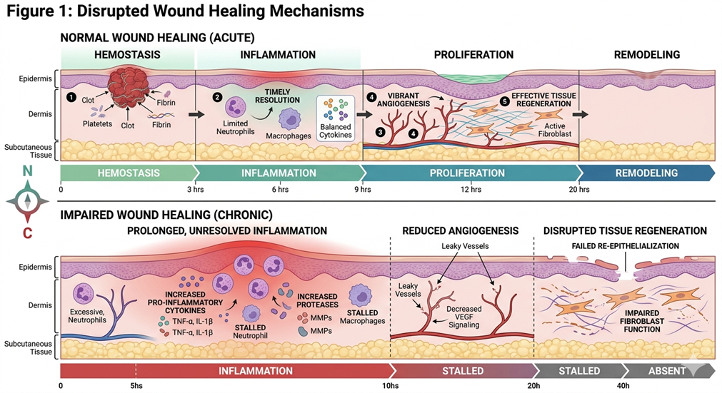 Figure 1: Disrupted Wound Healing Mechanisms