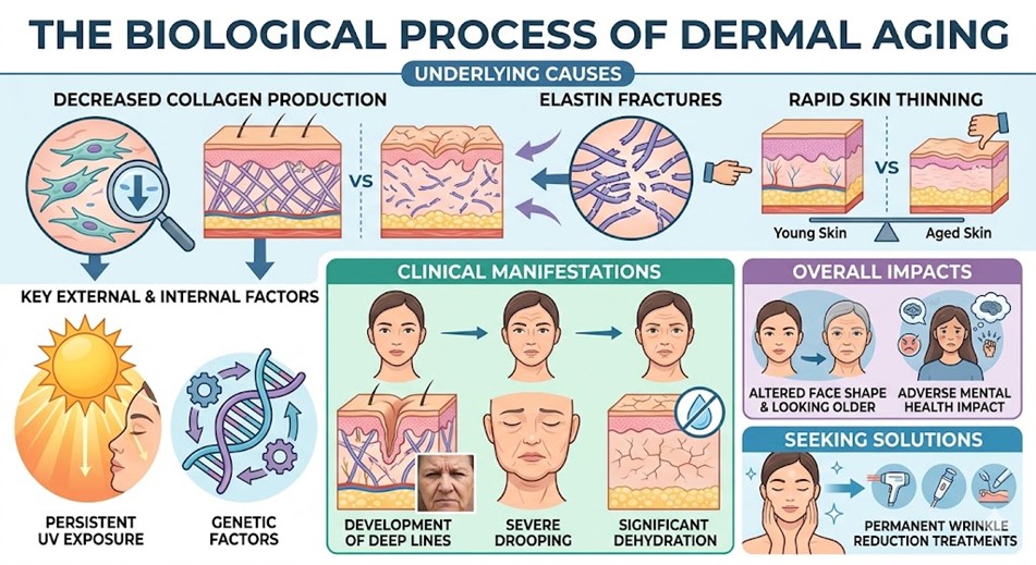 Figure 1: The biological process of dermal aging