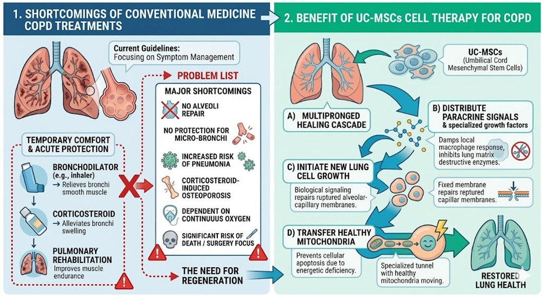 Figure 2: Cell Therapy's Benefits and Enhanced Healing for COPD