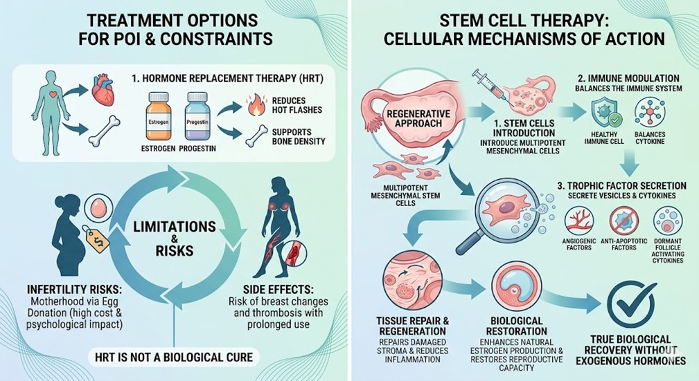 Figure 2: Cellular Mechanisms in premature ovarian insufficiency (POI) intervention