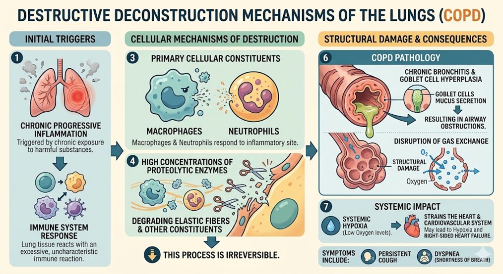 Figure 1: Destructive Deconstruction Mechanisms of the Lungs