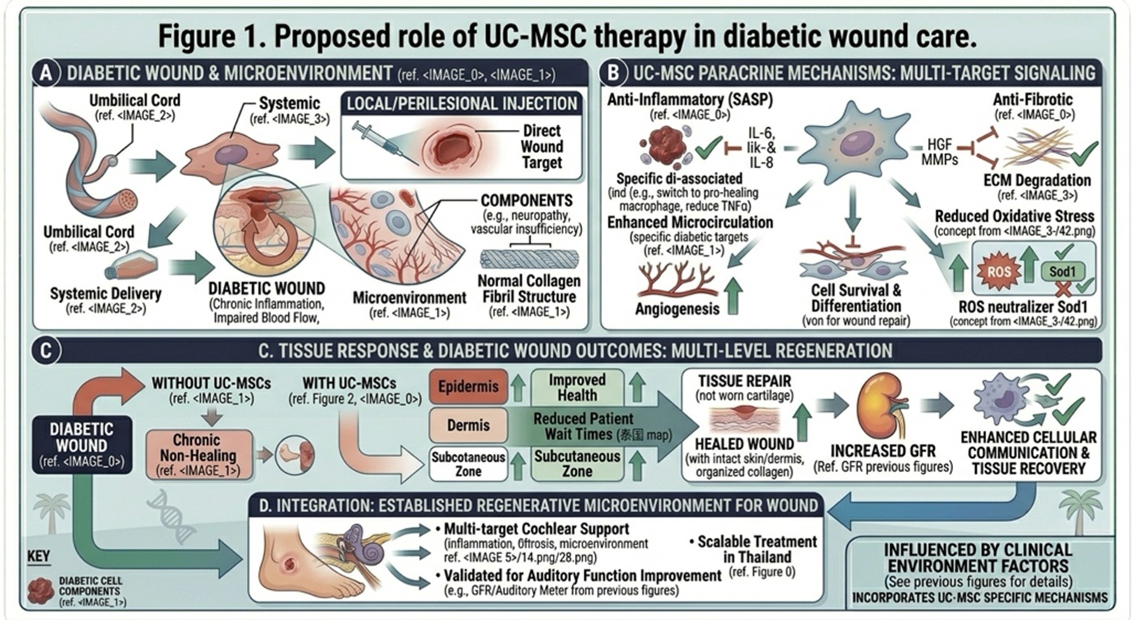 Figure 1: Proposed role of UC-MSC therapy in diabetic wound care.