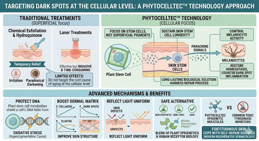 Figure 1: Targeting Dark Spots at the Cellular Level: PhytoCellTec Technology Approach