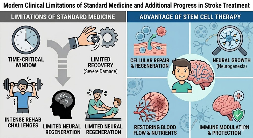Figure 1: Modern Clinical Limitations of Standard Medicine and Additional Progress in Stroke Treatments