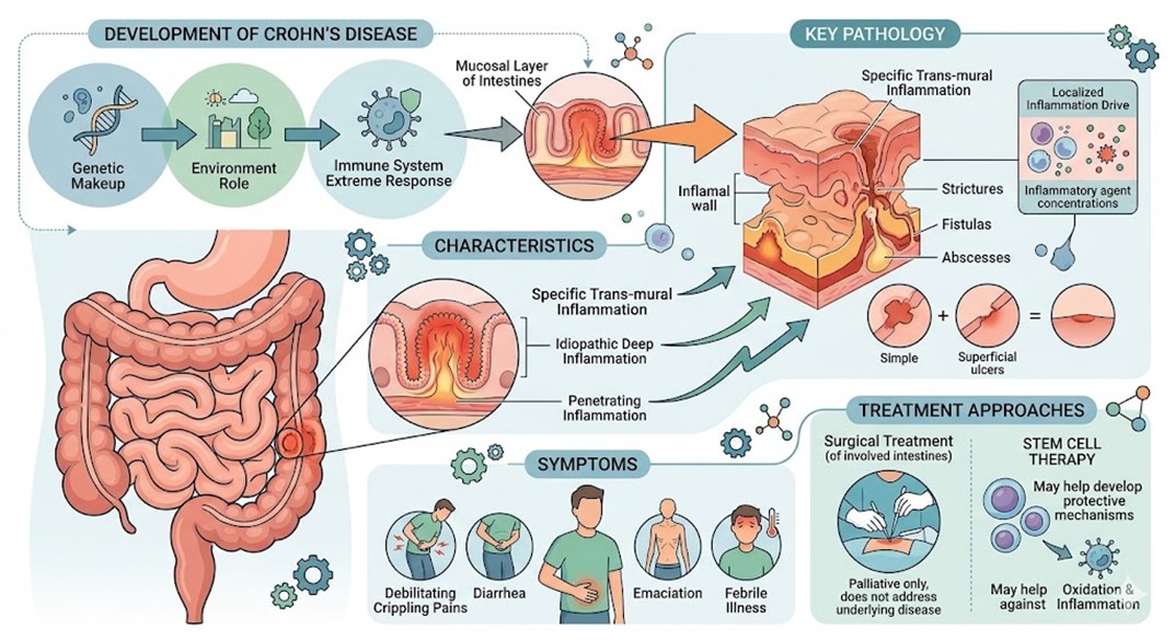 Figure 1: Development of Crohn’s Disease and Pathology