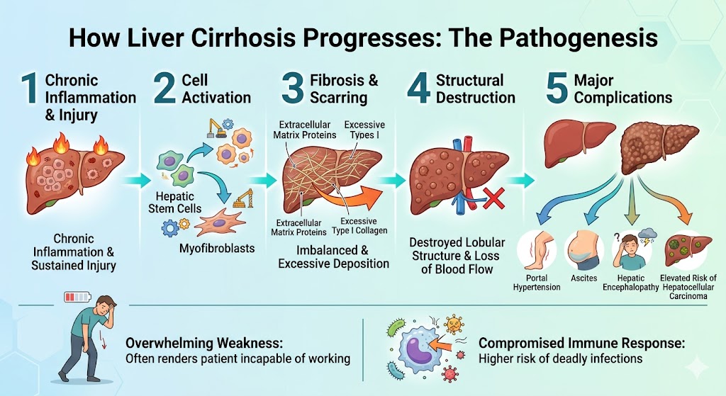 Figure 1: How the Liver cirrhosis Disease Progresses