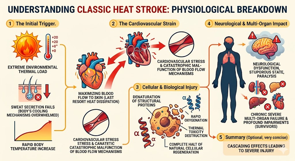 Figure 1: Physiological breakdown of Heat Stroke