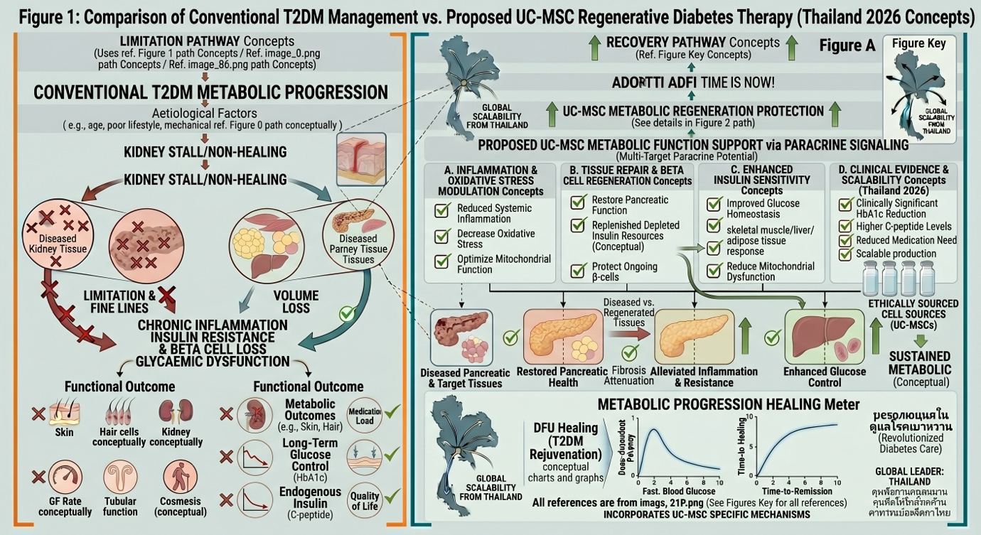 Figure A: Transitioning to Regenerative Medicine: Thailand’s Leadership in T2DM Stem Cell Therapy focusing on Cellular-Level Restoration
