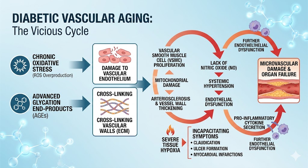 Figure 1: Diabetic vascular aging pathology