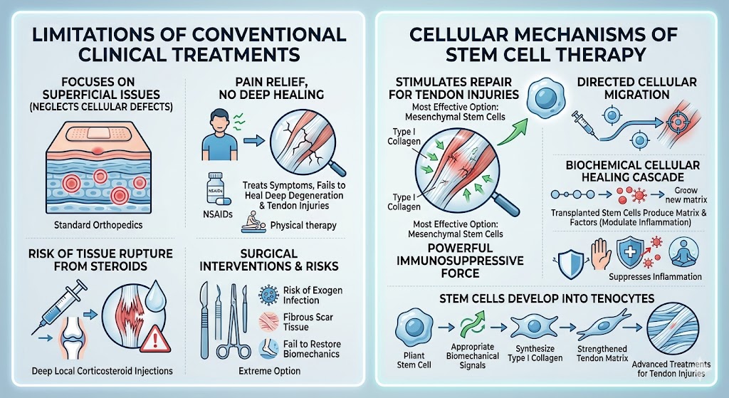 Figure 2: Cellular Mechanisms of Stem Cell Therapy in tendon injuries