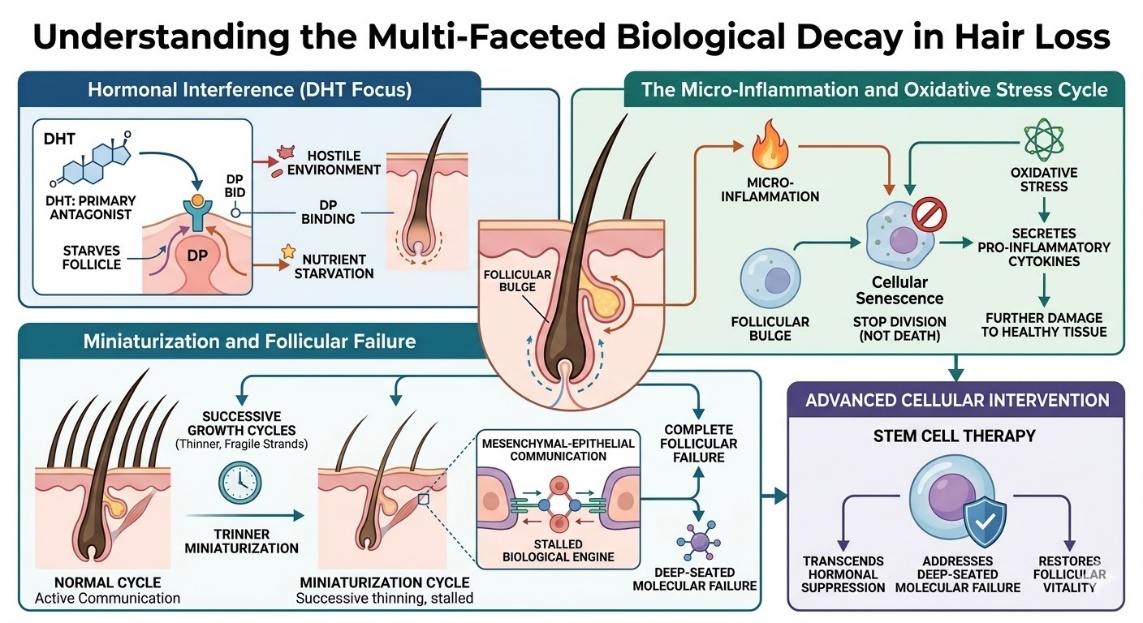 Figure 1: The Multi-Facial Biological Decay in Hair Loss
