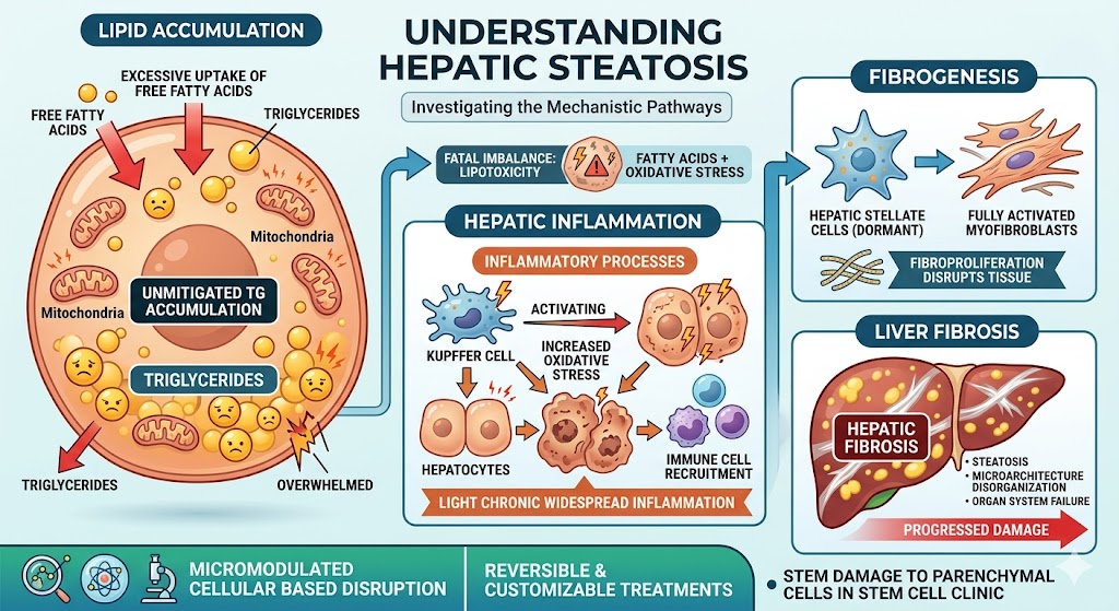 Figure 1: Understanding Hepatic steatosis requires investigating the mechanistic pathways of cellular lipid accumulation