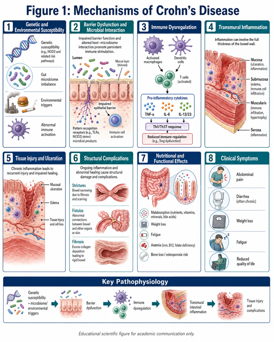 Figure 1: Mechanisms of Crohn’s Disease