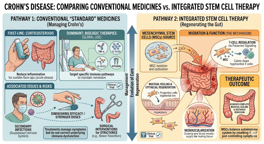 Figure 2: Comparing of Standard Crohn's Disease Medicines and Integration of Stem Cell Therapy