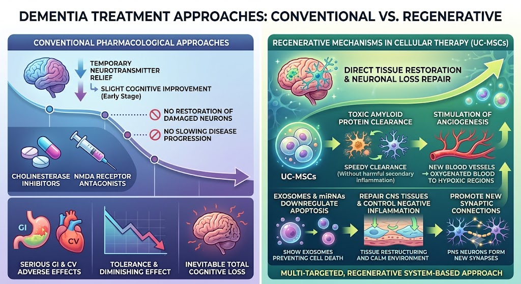 Figure 1: comparing of conventional and regenerative approaches in Dementia