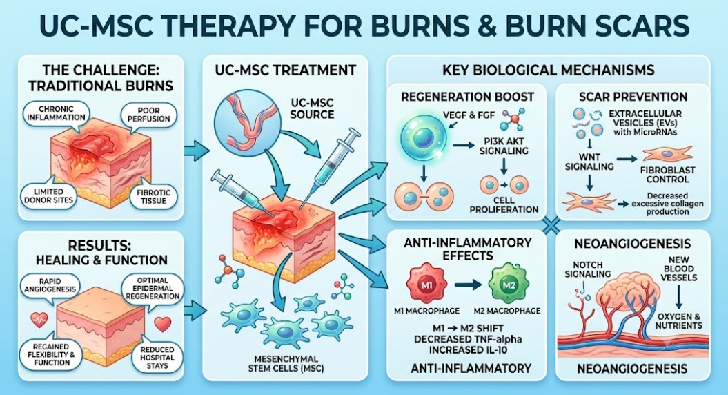 Figure 1: UC-MSCs therapy for Burns and burn scars