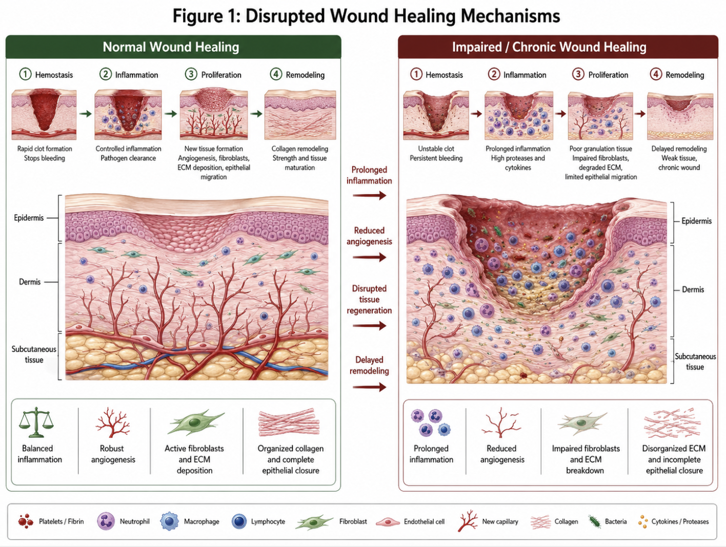 Figure 1: Disrupted Wound Healing Mechanisms